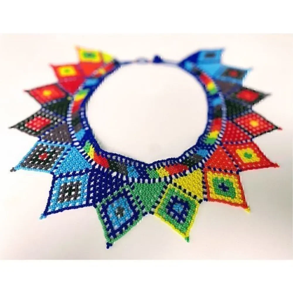 New Beautiful Handmade Colorful Beaded Mexican Collar Necklace
